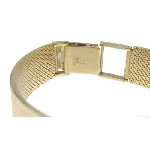 91 - A BAUME & MERCIER 750 stamped yellow gold ladies WRIST WATCH and bracelet clasp stamped 750, with a ... 