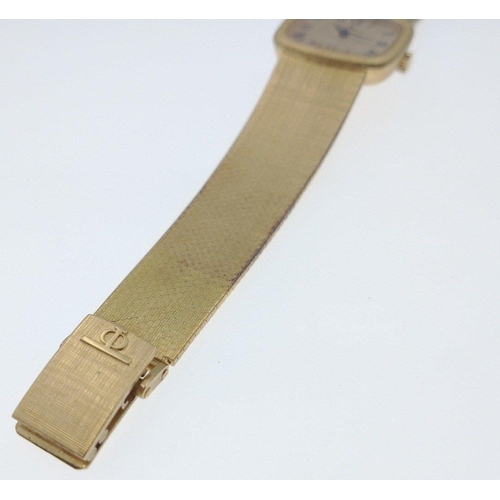 91 - A BAUME & MERCIER 750 stamped yellow gold ladies WRIST WATCH and bracelet clasp stamped 750, with a ... 