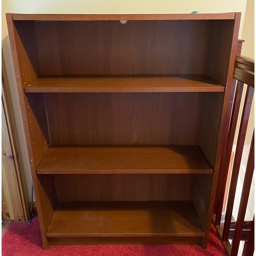 125 - A four shelf wooden floor bookcase dimensions depth 27.5cm x length 80cm x height 106cm#127