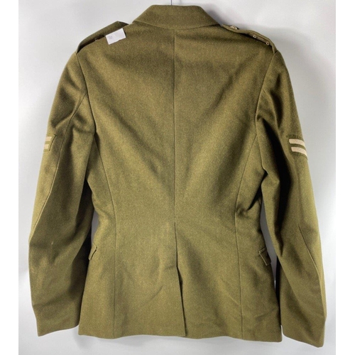 45 - British Army uniform, a khaki green jacket with Bernard Uniforms Ltd label 