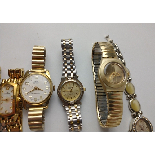 64 - A collection of ladies watches to include Gucci (3228), Continental, Accurist (SR521SW), van Loren, ... 