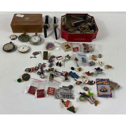 67 - A mixed lot to include 4 pocket watches including an American Waltham Watch Co from 1897 (missing lo... 