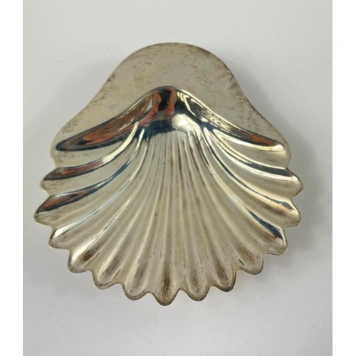 80 - A London hallmarked 1872 silver shell-shaped DISH by silversmith CHARLES FREDERICK HANCOCK, 11cm x 1... 