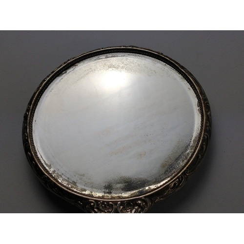 90 - An attractive silver hallmarked hand mirror (24 x 12cm) Birmingham 1959 by P&Co, gross weight 297g#9... 