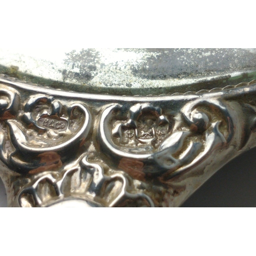 90 - An attractive silver hallmarked hand mirror (24 x 12cm) Birmingham 1959 by P&Co, gross weight 297g#9... 