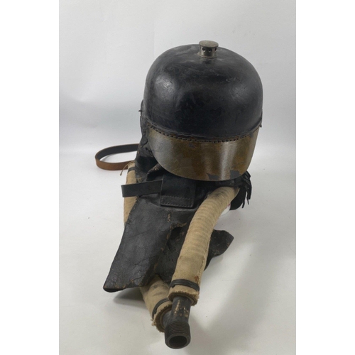 237 - A rare Siebe Gorman & Co. COAL MINE RESCUE SMOKE HELMET. Ex. Scottish Coalfield Midlothian Mining in... 