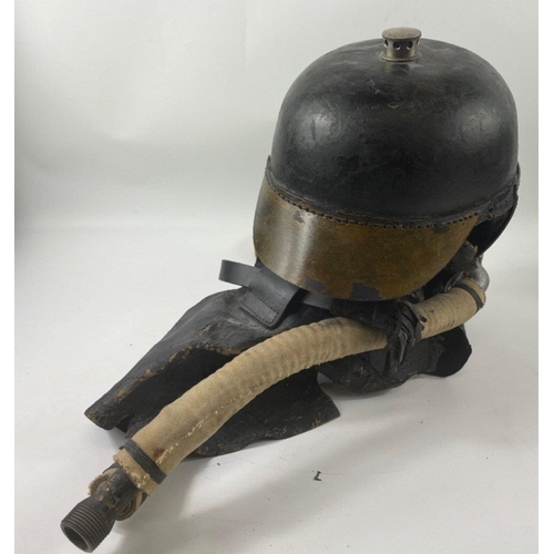 237 - A rare Siebe Gorman & Co. COAL MINE RESCUE SMOKE HELMET. Ex. Scottish Coalfield Midlothian Mining in... 