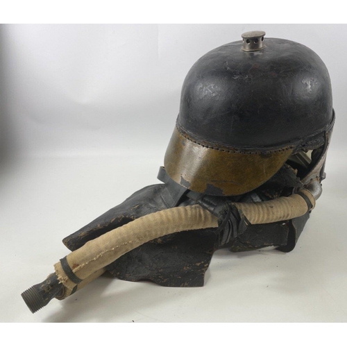 237 - A rare Siebe Gorman & Co. COAL MINE RESCUE SMOKE HELMET. Ex. Scottish Coalfield Midlothian Mining in... 