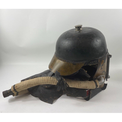 237 - A rare Siebe Gorman & Co. COAL MINE RESCUE SMOKE HELMET. Ex. Scottish Coalfield Midlothian Mining in... 