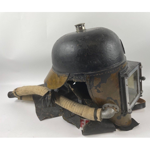 237 - A rare Siebe Gorman & Co. COAL MINE RESCUE SMOKE HELMET. Ex. Scottish Coalfield Midlothian Mining in... 