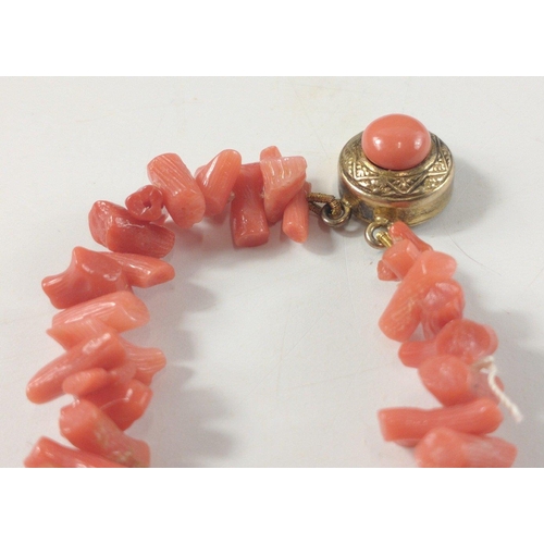 24E - A VINTAGE c1900 ITALIAN DOUBLE CORAL BRANCHES necklace of the most beautiful quality!  - 16.5