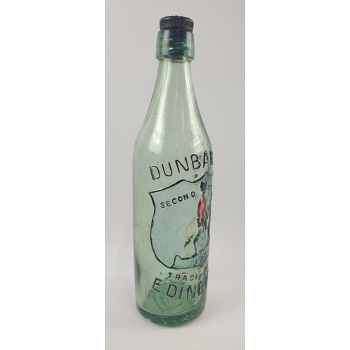 265 - A hand painted(outline painted) VINTAGE DUNBAR AND Co man on horse pop bottle with a screw-top(belon... 