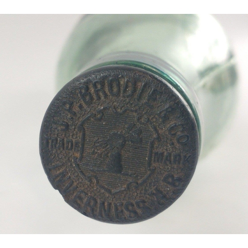 265 - A hand painted(outline painted) VINTAGE DUNBAR AND Co man on horse pop bottle with a screw-top(belon... 