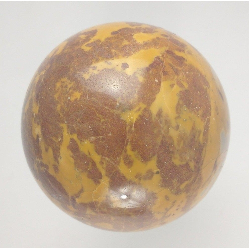 266 - An UNUSUAL DECORATIVE coloured marble ball curio (weighs very heavy) - dimension 4