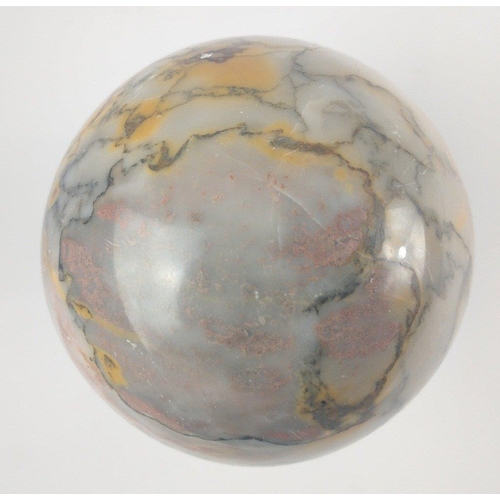 266 - An UNUSUAL DECORATIVE coloured marble ball curio (weighs very heavy) - dimension 4