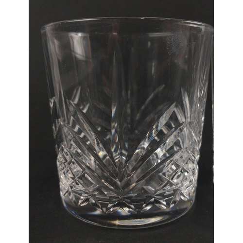 317 - A nice set of four CRYSTAL whisky tumblers 8cm tall x 7cm diameter#329