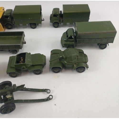 344 - VINTAGE MILITARY DINKY toys 2 x model 621 3-ton army wagon, 1 x model 623 army wagon, 1 model 626 mi... 