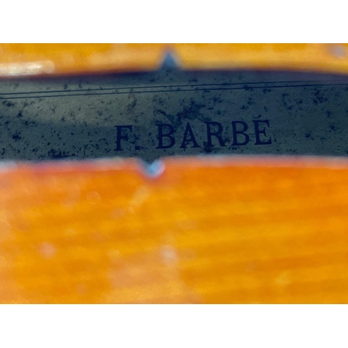 389 - Vintage - a full 4/4 size 1908 VIOLIN from the workshop of TOP VIOLIN MAKER FRANCOIS BARBE in a vint... 