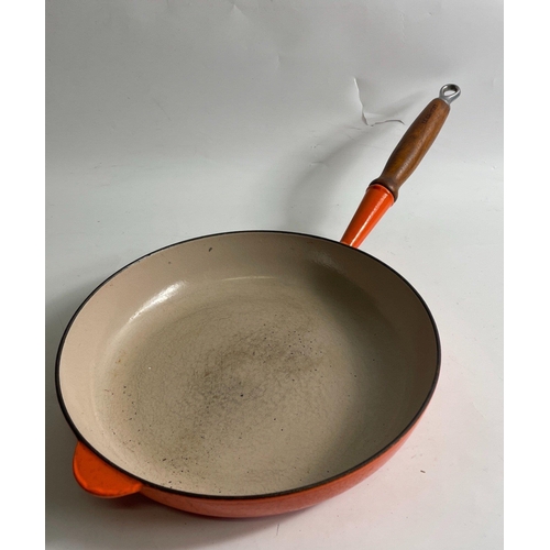 459 - A LE CREUSET frying pan 28cm diameter in ORIGINAL volcanic orange,#482