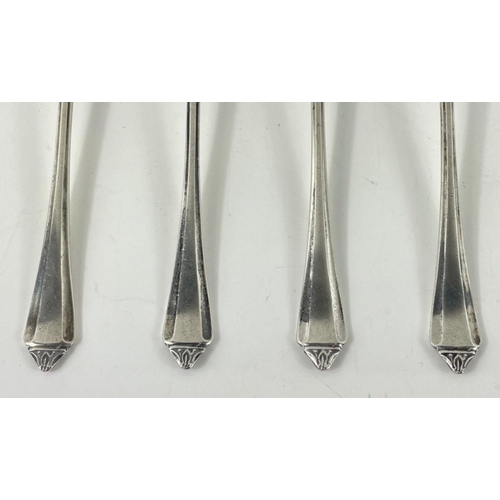 68 - A set of four Sheffield 1965 silver hallmarked teaspoons (gross weight 77.20gm), one Sterling Canada... 