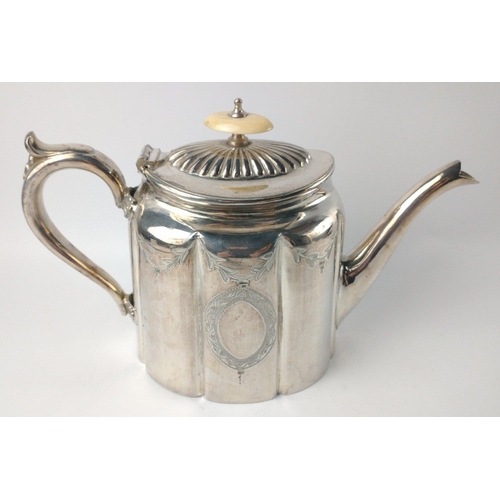 83 - A late 19th century EPBM decorative TEAPOT with bone finial No 644 to base, dimensions 16cm x 17cm x... 