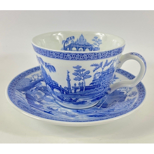 89 - From the SPODE BLUE ROOM COLLECTION to include 3 bowls (14cm dia) from 'Girl at well', 4 cups and sa... 