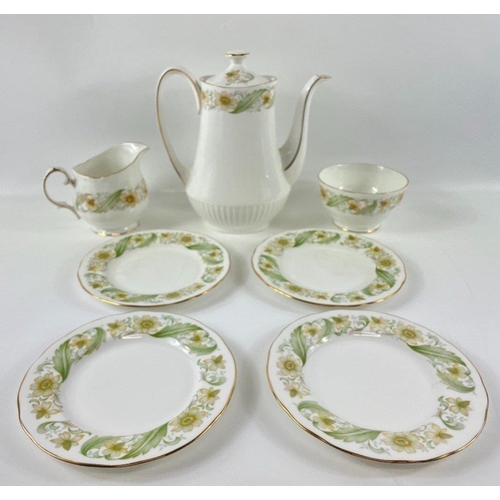 91 - A DUCHESS Greensleeves coffee set to include 6 cups and saucers, 4 side plates, 1 coffee pot, 1 milk... 