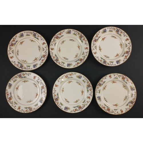 96 - A ROYAL WORCESTER tea set c 1922 to include 12 cups, 11 side plates, 2 cake plates, 12 cups and sauc... 