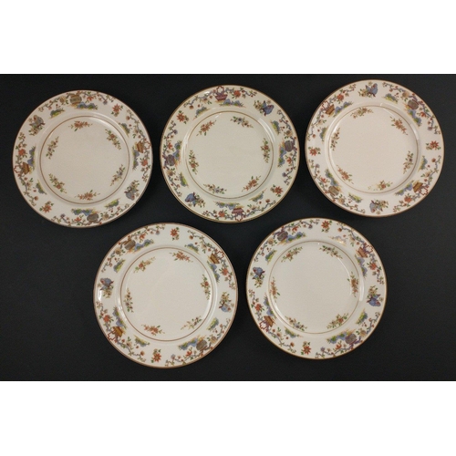 96 - A ROYAL WORCESTER tea set c 1922 to include 12 cups, 11 side plates, 2 cake plates, 12 cups and sauc... 