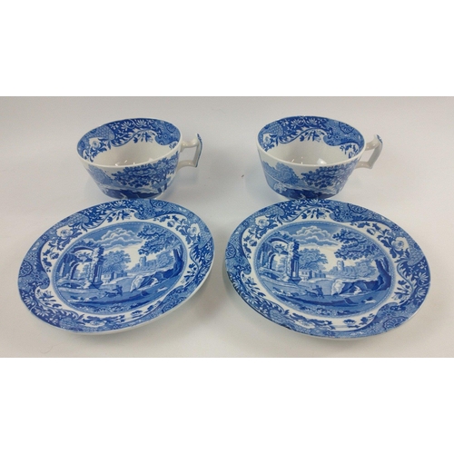 99 - A COPELAND SPODE ITALIAN blue and white pattern two cup, two saucer, two bowl, milk sugar and teapot... 