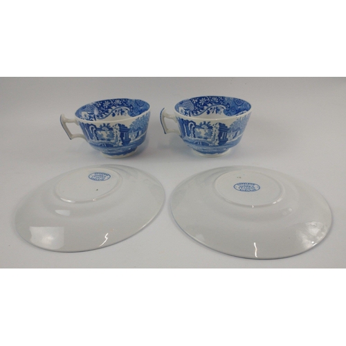 99 - A COPELAND SPODE ITALIAN blue and white pattern two cup, two saucer, two bowl, milk sugar and teapot... 