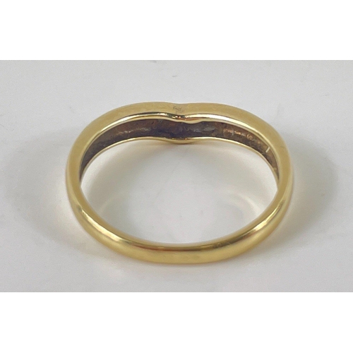 2 - A 375 marked yellow gold V-shaped diamond set ring size K, gross weight 1.58gms#3