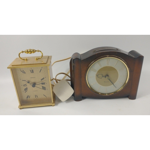 36 - Collection of clocks to include a WATERFORD CRYSTAL clock standing 8cm high, an EDINBURGH CRYSTAL py... 