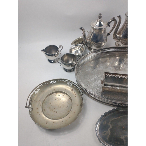 42 - A large collection of EPNS ware to include a nice galleried salver 45cm length approx#47