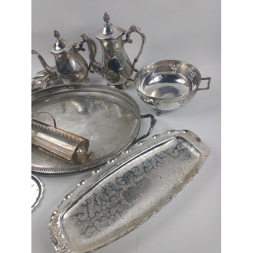 42 - A large collection of EPNS ware to include a nice galleried salver 45cm length approx#47