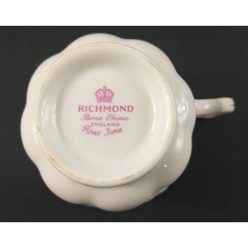 46 - A vintage RICHMOND 'Rose Time' tea service Fine Bone China to include 6 cups, 5 side plates and 6 sa... 