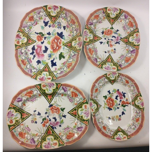 49 - A quantity of vintage MASON'S PATENT IRONSTONE CHINA to include 4 chargers 43.5cm, 2 @ 38cm and 1 @ ... 