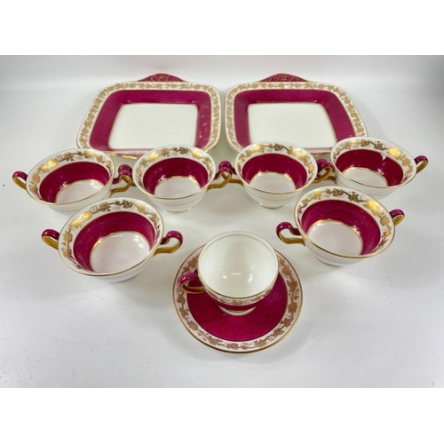 51 - Imagine warm mince pies in front of a roaring fire using this ruby-coloured china -  a WEDGWOOD WHIT... 