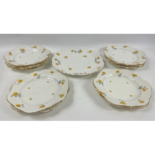 52 - A set of REGENT nine cup tea set with saucers, milk and sugar and side plates and a cake plate in a ... 