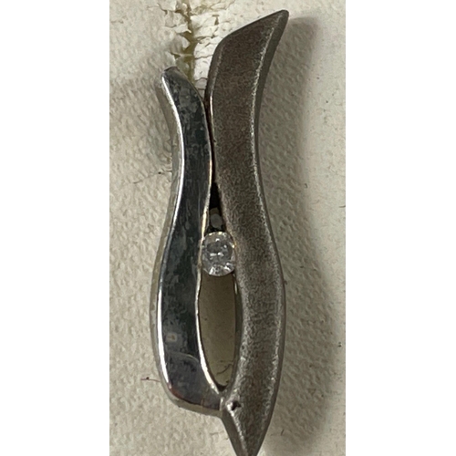 8 - A HOT DIAMONDS boxed pair of sterling silver and diamond earrings in an abstract design gross weight... 