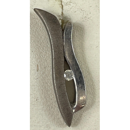 8 - A HOT DIAMONDS boxed pair of sterling silver and diamond earrings in an abstract design gross weight... 