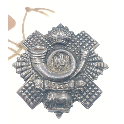 108 - A HIGHLAND LIGHT INFANTRY SNCOs cap badge, hallmarked Sheffield silver King's Crown 1902-1952#109... 