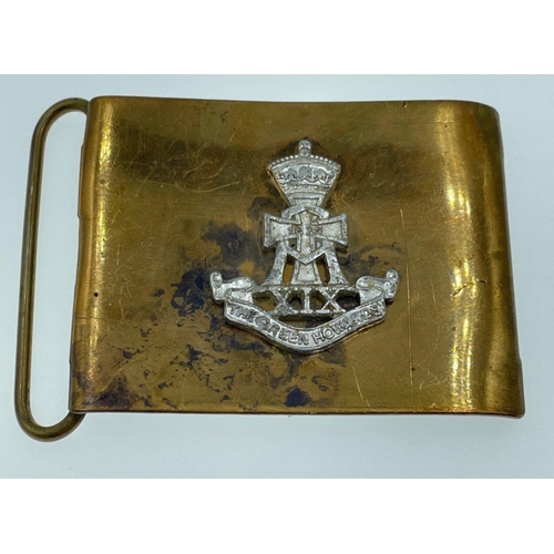 112 - Military belt buckles to include the BLACK WATCH, the GREEN HOWARDS, the ROYAL REGIMENT OF FUSILIERS... 