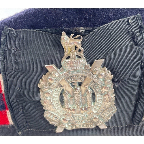 116 - KINGS OWN SCOTTISH BORDERERS Glengarry cap complete with vintage cap badge#117