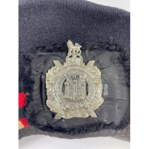 117 - KINGS OWN SCOTTISH BORDERERS cap complete with a nice quality badge#118