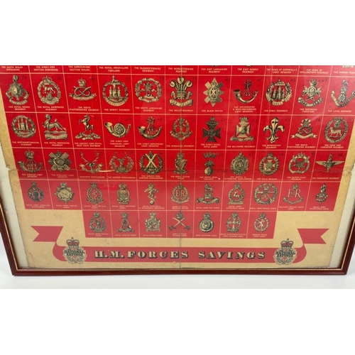 122 - RARE -A Framed poster 'Badges of The British Army' in order of seniorority - frame size 22