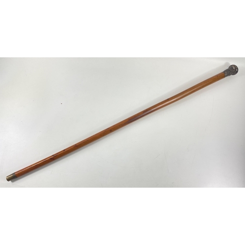 131 - UNUSUAL! VINTAGE CHINESE CANE walking stick with a 'white metal top' inscribed D MacPherson HONG KON... 