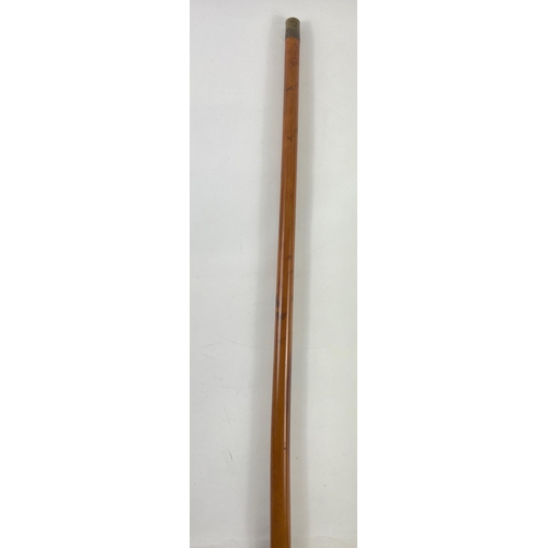 131 - UNUSUAL! VINTAGE CHINESE CANE walking stick with a 'white metal top' inscribed D MacPherson HONG KON... 