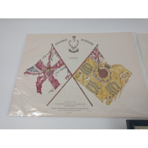 132 - Two prints of the colours of ARGYLLSHIRE HIGHLANDERS and DUKE OF ALBANY's OWN HIGHLANDERS (both 14