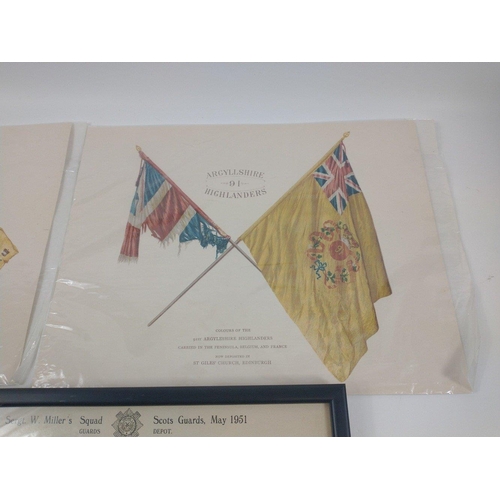 132 - Two prints of the colours of ARGYLLSHIRE HIGHLANDERS and DUKE OF ALBANY's OWN HIGHLANDERS (both 14